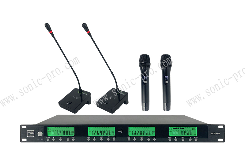 广西WS-840  无线话筒 （一拖四 二支手持+二支桌面）